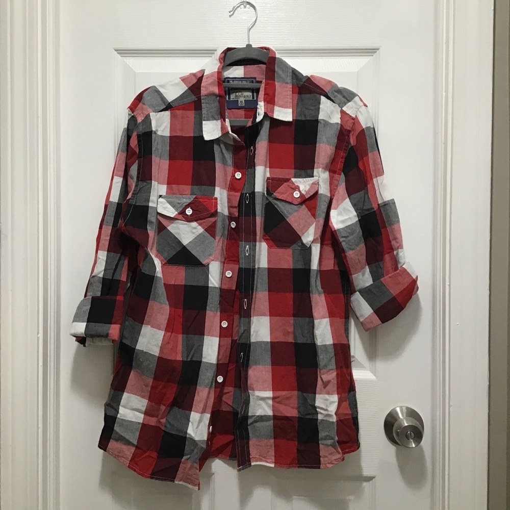 Men’s red button down